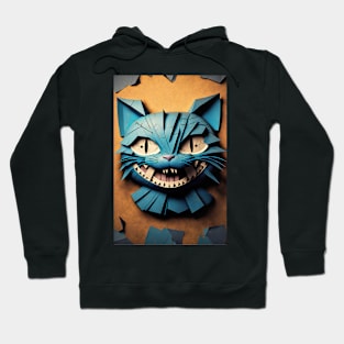 Cool cat portrait Paper art style Hoodie